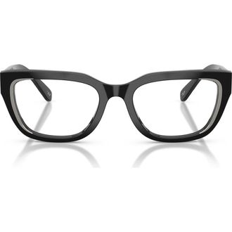 Diesel 52mm Rectangular Optical Glasses in Black/Demo at Nordstrom