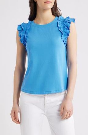 Wit & Wisdom Ruffle Sleeve Top in Cerulean Blue at Nordstrom Rack, Size X-Large