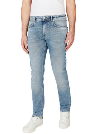 Pepe Jeans London Tapered-fit-Jeans PEPE JEANS TAPERED JEANS, Herren, Gr. 32, L&auml;nge 32, blau (medium destroy), Denim/Jeans, Obermaterial: 99% Baumwolle, 1% Elasthan, ge