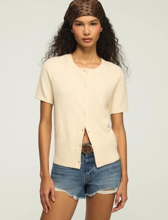 Lucky Brand Womens Cardigan Crew Sweater Tee