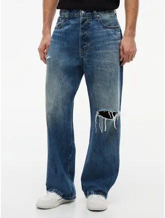 Tommy Hilfiger Mens Tommy Jeans Distressed Baggy Jean - Denim Dark - 32W x 32L