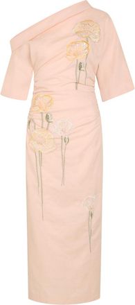 Bernadette Bernadette Bowery Floral-embroidered Cotton-blend Midi Dress - Pearl - 36 (UK8 / S)
