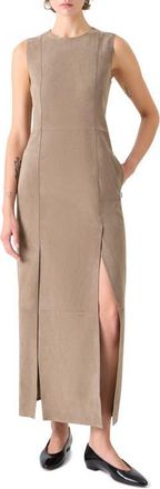 Akris Suede Column Dress in Taupe at Nordstrom, Size 12