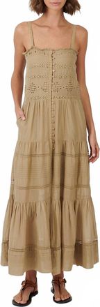Isabel Marant Divine Straight Neck Dress In Light Khaki