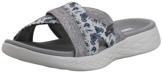 Skechers Womens Performance, On The GO 600 - Blooms Sandal, White/Grey, 7 W US