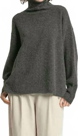 Look by M Slouch Turtleneck Sweater In Charcoal