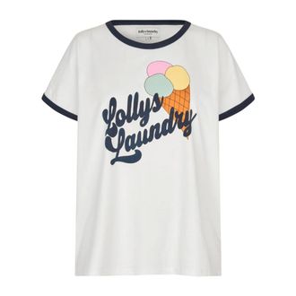 Lollys Laundry Dames, Tops, Wit, Maat: S Katoen
