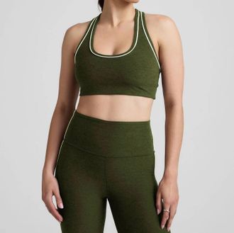 Beyond Yoga Spacedye Ready Bra In Army Green Heather