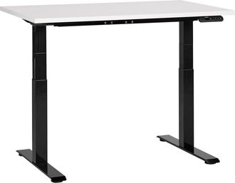 Beliani Beliani - Escritorio De Altura Regulable El&eacute;ctrico Oficina Moderna Patas Cuadradas 120 X 72 Cm Tablero Blanco Soporte De Acero Negro Destines