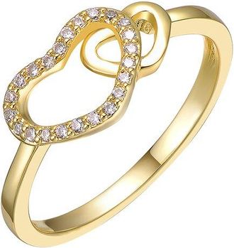 Rachel Glauber 14K Plated Cz Hearts Ring