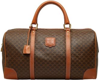 Celine Brown Pvc Leather Boston Bag (Pre-Owned)