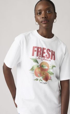 Levi's T-shirt Tabor con stampa - Donna - XS - Bianco / Vitamin Sea Bright White