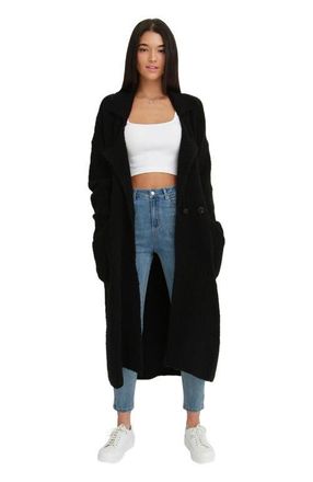 Belle & Bloom Born To Run Sustainable Sweater Coat in Black at Nordstrom, Size Small