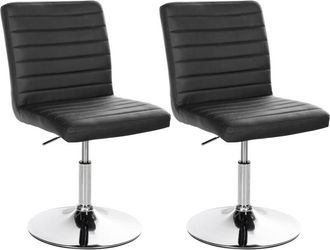 Clp Set de 2 Sillas de comedor Elva en polipiel Negro