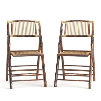 Flash Furniture Bamboo Folding Chairs Set of 2 Bamboo Wood Folding Chairs