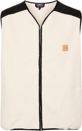 A.P.C. Nate colour-block fleece gilet - unisex - Polyester - S - Neutrals