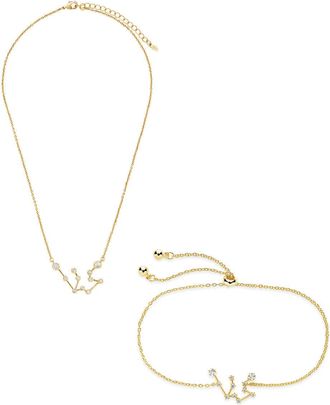 Sterling Forever When Stars Align Constellation Necklace and Bracelet Set