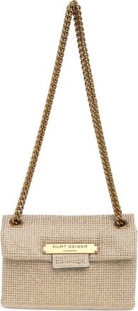 Kurt Geiger Rhinestone Mini Brixton Shoulder Bag in Dark Beige at Nordstrom Rack