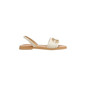 Geox Schoenen, Dames, Wit, 40 EU, Leer, Naileen Platte Sandaal