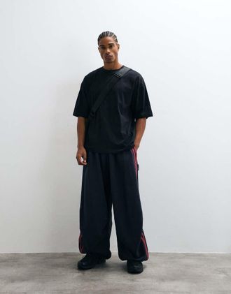 Collusion jogger sportivi baggy XL in grigio antracite-Nero