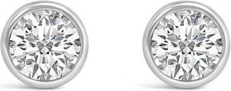 House of Brilliance 14K White Gold 2.0 Ct Lab Grown Diamond Classic Bezel Solitaire Stud Earrings at Nordstrom