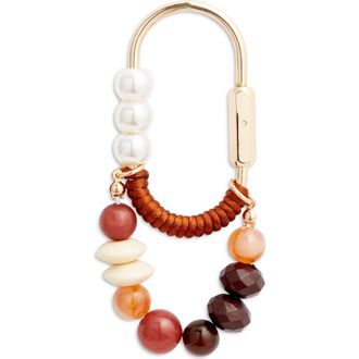 Chelsea28 Beaded Carabiner Bag Charm in Brown Multi- Gold at Nordstrom