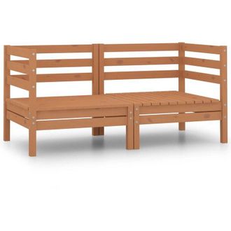 vidaXL Sof&aacute; De Jard&iacute;n De 2 Plazas Madera Maciza De Pino Marr&oacute;n Miel Vidaxl