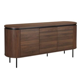 Oviala Aparador moderno rectangular de 3 puertas l160 cm madera oscura
