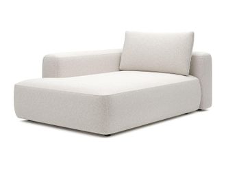 Vente-Unique Div&aacute;n &aacute;ngulo izquierdo en tela jaspeada crema DAVISO