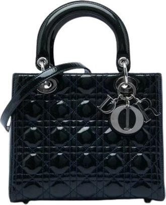 Dior Pre-owned Lady Dior - Dames - Vintage Handtas - Blauw - ONE Size - Leer - Vintage