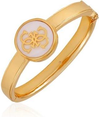Guess Enamel Logo Hinge Bracelet in Gold Tone at Nordstrom Rack