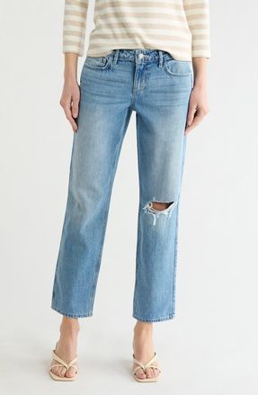 L'agence Nevia Low Rise Slouch Straight Leg Jeans in Zion Destruct at Nordstrom Rack, Size 28