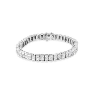 House of Brilliance 14K White Gold 5.00 Cttw Diamond Belt and Buckle Tennis Bracelet at Nordstrom