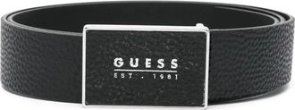 Guess Co logo-buckle belt - men - Calf Leather - L - Black