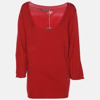 Marina Rinaldi Red Stretch Knit Sweater