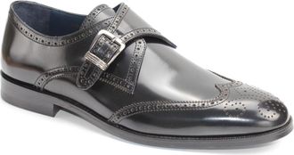 Vella Pais Stanley Wingtip Monk Shoe in Black at Nordstrom Rack, Size 10.5