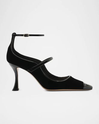 Alexandre Birman 85mm Tita Wave Velvet Pumps
