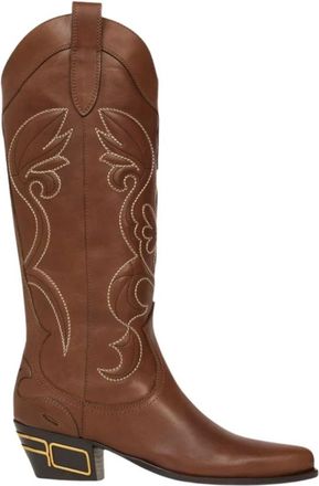 Etro Texaanse Leren Laarzen - Dames - Cowboylaarzen - Bruin - 37 EU - Leer - Schoenen