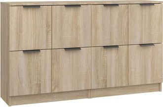 vidaXL Aparadores 2 Uds Madera Contrachapada Roble Sonoma 60x30x70 Cm Vidaxl
