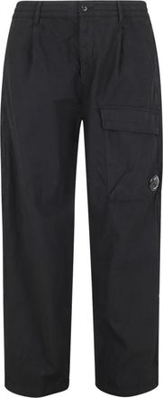 C.P. Company Micro-Reps Boxy Cargo Lens Pants - Heren - Straight fit broeken - Zwart - L - Katoen - Broeken