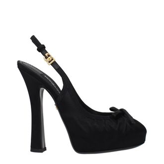 Dolce & Gabbana Black Satin High Heel Womens Pumps