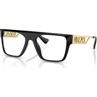 Versace 55mm Rectangle optical glasses in Black at Nordstrom