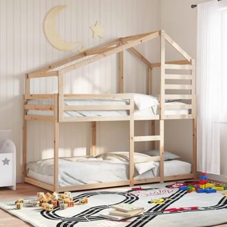 vidaXL Cama Litera Sin Colch&oacute;n Madera Maciza De Pino 90x200 Cm Vidaxl