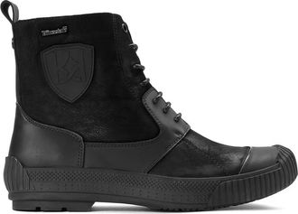Kazar Zwarte herenlaarzen - Heren - Veterlaarzen - Zwart - 44 EU - Leer - Schoenen