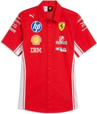 Puma Scuderia Ferrari HP Replica Short Sleeve Button-Up Shirt in Puma Red at Nordstrom, Size Xx-Large