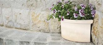 Monacis Vaso de polímero Monacis angular Millerighe blanco cm 50 (47X47X38h)