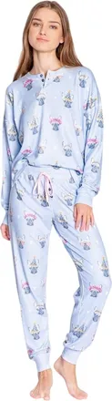 PJ Salvage Dames/Dames Franse Bulldog Pyjama Set (Lichtblauw)