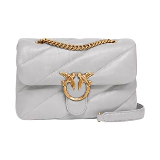 Pinko Classic Love Bag Puff - Dames - Schoudertassen - Grijs - ONE Size - Leer - Tassen