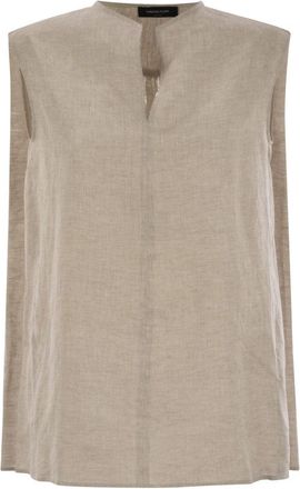 Fabiana Filippi Sleeveless Linen Top With Gathered Back
