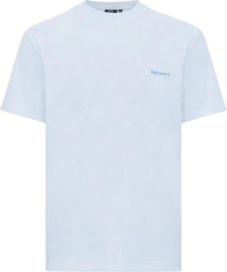 Genti T-shirt met Backprint - Heren - T-shirts - Blauw - S - Katoen - Tops